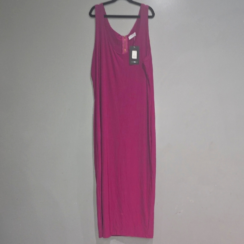 Sleeveless Magenta Maxi Dress Plus Size